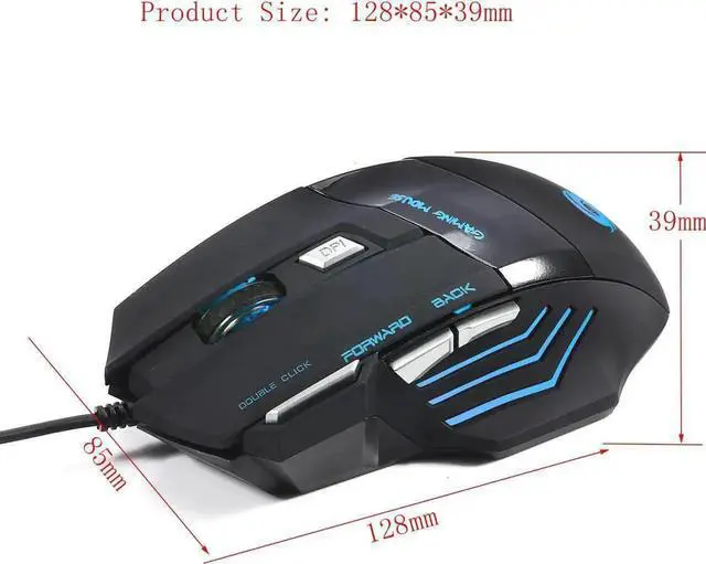 Alt view image 5 of 7 - JAENFONG Fantastic Alternating Light High Accuracy USB 2.0 7-Button Wired Game Mouse 5500 DPI High Accuracy Gaming Mouse
