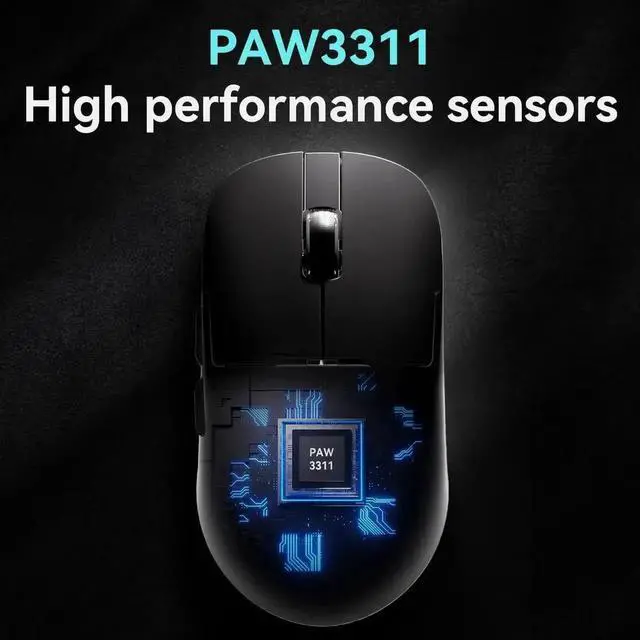 Alt view image 3 of 7 - JAENFONG Gaming Mouse, AJ159P MC Wireless Gaming Mice with RGB Charging Dock, 56 g Lightweight Programmable Tri-Mode Wireless Gaming Mouse with RGB Backlit, Great for PC, Mac