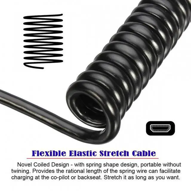 Alt view image 6 of 7 - JAENFONG 90 Degree Right Angled Micro HDMI 2.1 Male Type-D to HDMI Male 8K 60hz Stretch Coiled Cable 100cm for HDTV Camera Laptop Monitor