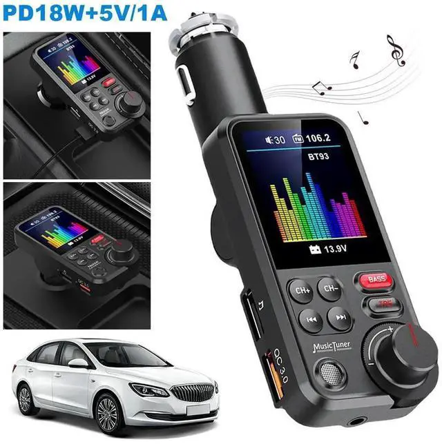 Main image of 1.8 Inch Music Player QC3.0 Charging Bluetooth-Compatible Handsfree Car Radio Quick Charge Adapter Car Wireless USB Fast Charger