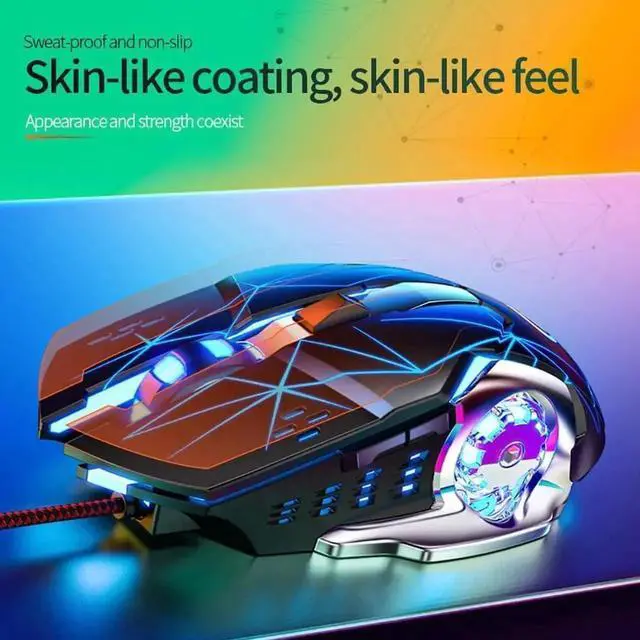 Alt view image 2 of 7 - JAENFONG USB Wired Gaming Mouse, PC Gaming Mice 7 Color RGB LED Backlight Plug and Play Adjustable 3200 DPI, 6 Buttons Computer Peripheral Devices USB Mouse for Windows/PC/Mac/Laptop
