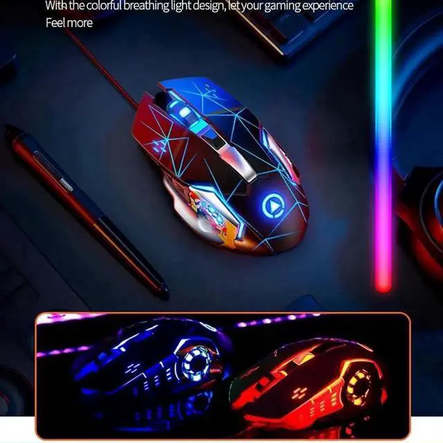 Alt view image 4 of 7 - JAENFONG USB Wired Gaming Mouse, PC Gaming Mice 7 Color RGB LED Backlight Plug and Play Adjustable 3200 DPI, 6 Buttons Computer Peripheral Devices USB Mouse for Windows/PC/Mac/Laptop