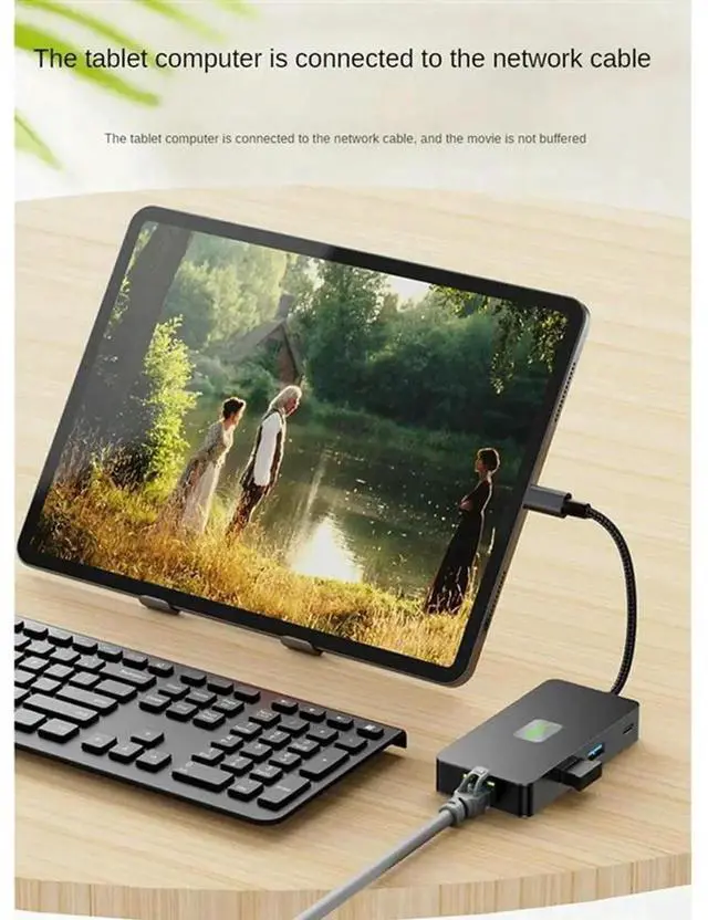 Main image of 6-In-1 USB C Hub Laptop Docking Station Gigabit+USB3.2(10Gbps)+4K/60Hz HD+PD100W Fast Charge