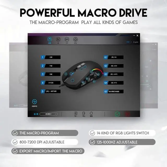 Alt view image 3 of 7 - Gaming Mouse USB Wired, RGB Backlit PC Mouse Computer Mice with 14 RGB LED Modes, 7200 DPI Adjustable, 10 Programmable Buttons, Ergonomic USB Optical Mouse for Windows MacOS Laptop Gamer