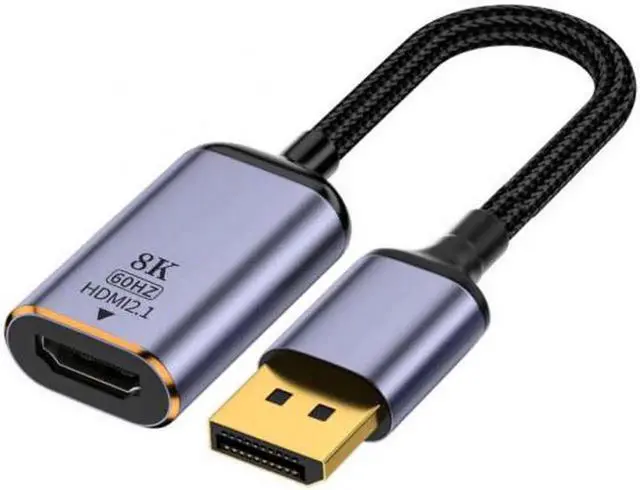 Main image of JAENFONG DisplayPort 1.4 Source to HDMI 2.0 Display 8K 60hz UHD 4K DP to HDMI Female Monitor Adapter Cable