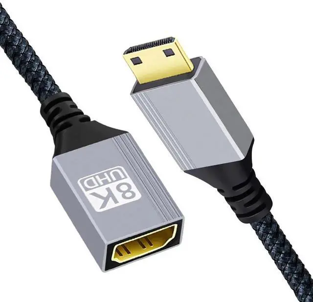Main image of JAENFONG 8K Type-C Mini HDMI 2.1 Male to HDMI Female Extension HDTV Cable for DV Camera Laptop Portable Monitor