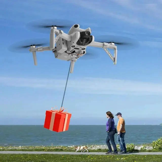 Alt view image 3 of 4 - For Mini 4 Pro Drone Airdrop Thrower System USB Charging Drone Thrower Delivery Dropper for Fishing and Casting Farther