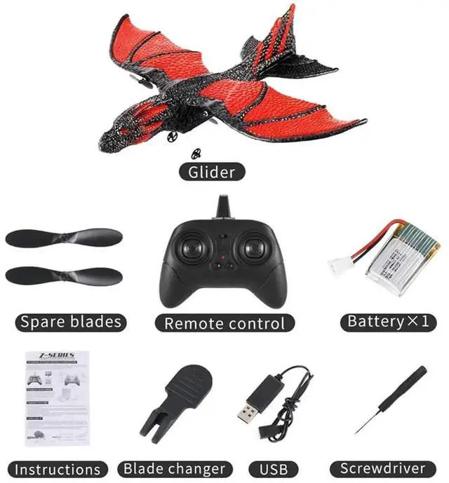 Main image of RC Plane 2.4G Simulated Flying Dragon Aircraft Remote Control Flying Model Glider Airplane EPP Foam Toys Gift For Kids Durable