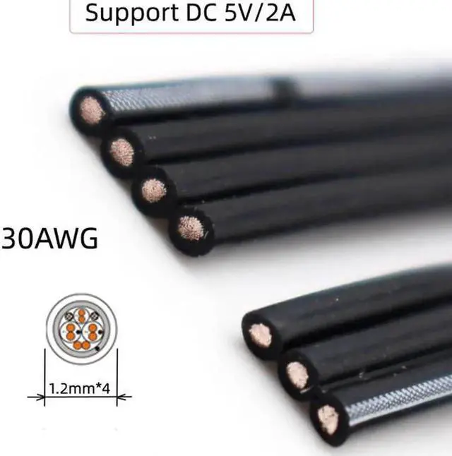 Alt view image 2 of 7 - JAENFONG 13cm USB 2.0 Type-A Male to USB-C Type-C Male Male Data Flat Slim FPC Cable for FPVDiskPhone