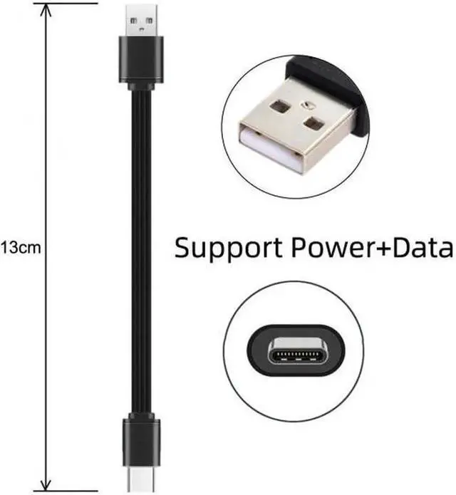Alt view image 4 of 7 - JAENFONG 13cm USB 2.0 Type-A Male to USB-C Type-C Male Male Data Flat Slim FPC Cable for FPVDiskPhone