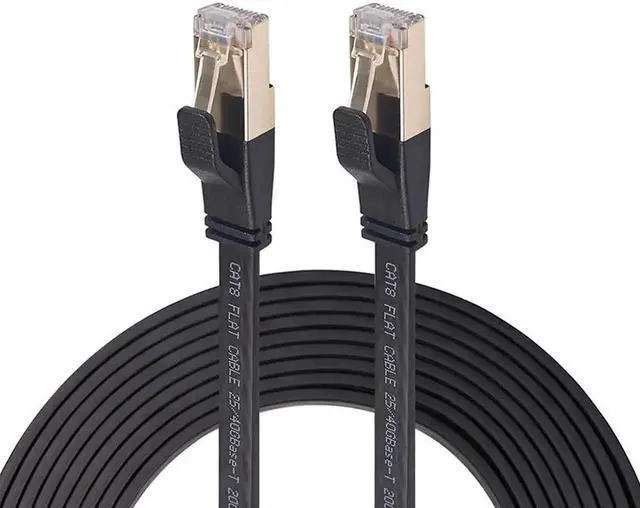 Alt view image 5 of 7 - Cat 8 Ethernet Cable 16.4ft, Hannord Cat8 Flat Internet Cable, RJ45 High Speed Gaming Patch Cord, White Network LAN Cable, 40Gbps, 2000Mhz, Weatherproof for Xbox, POE, PS4, Switch, Modem, Router