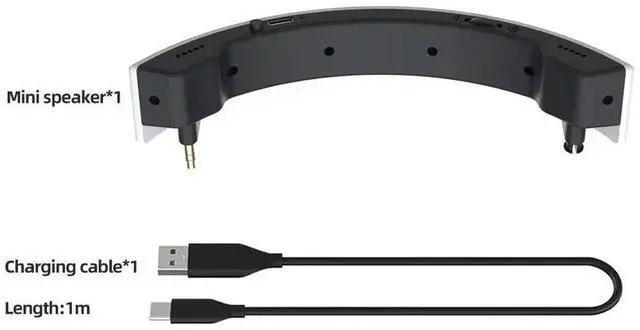 Alt view image 2 of 4 - Helmet Stereo Loudspeakers 3.5mm Audio Interface Portable Helmet External Amplifier 300mAh Rechargeable for PS VR2