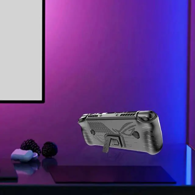 Alt view image 2 of 4 - For ROG Ally X TPU Protective Shell Shockproof with Stand Drop-proof with Joystick Caps & Screen Protector Game Accessories