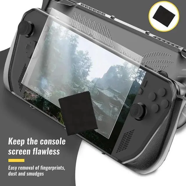 Alt view image 4 of 4 - For ROG Ally X TPU Protective Shell Shockproof with Stand Drop-proof with Joystick Caps & Screen Protector Game Accessories