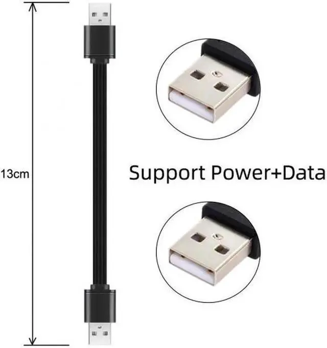 Alt view image 4 of 7 - JAENFONG 13cm USB 2.0 Type-A Male to Type-A Male Male Data Flat Slim FPC Cable for FPVDiskPhone
