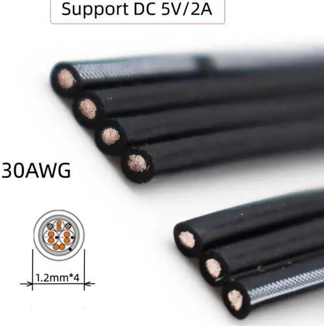 Alt view image 4 of 7 - JAENFONG 13cm USB 2.0 Type-A Male to Micro USB Male Male Data Flat Slim FPC Cable for FPVDiskPhone