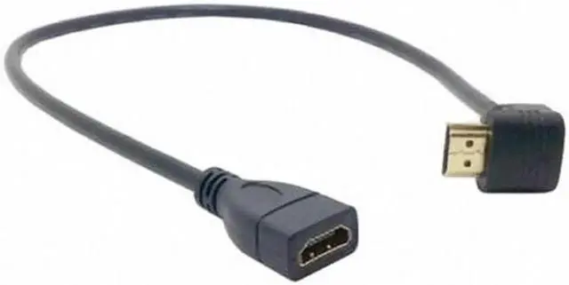 Alt view image 7 of 7 - JAENFONG Up Angled 90 Degree Connector HDMI 1.4 with Ethernet3D Type A male to A female Extension Cable 0.5m