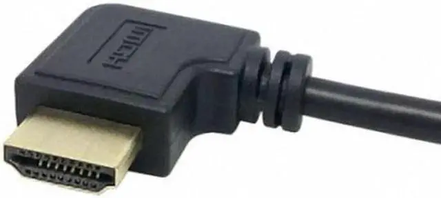 Alt view image 7 of 7 - JAENFONG Left Angled 90 Degree Connector HDMI 1.4 with Ethernet3D Type A male to A female Extension Cable 0.5m