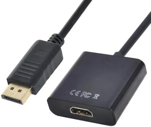 Alt view image 4 of 7 - JAENFONG 20cm DP DisplayPort to HDMI Video Audio Converter Cable Black