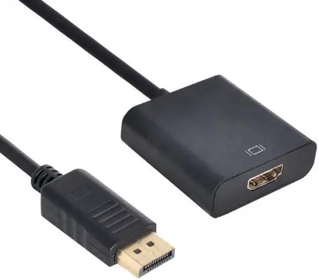 Alt view image 3 of 7 - JAENFONG 20cm DP DisplayPort to HDMI Video Audio Converter Cable Black