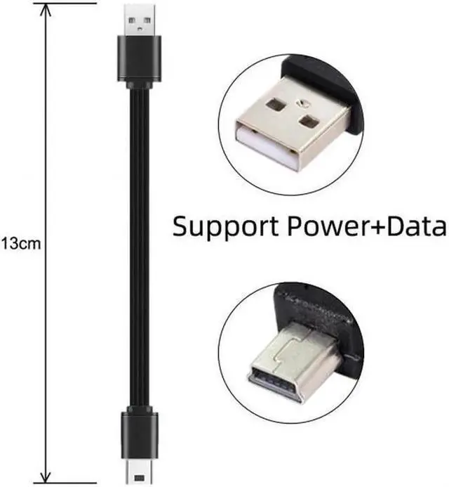 Alt view image 6 of 7 - JAENFONG 13cm USB 2.0 Type-A Male to Mini 5Pin USB Male Male Data Flat Slim FPC Cable for FPVDiskPhone