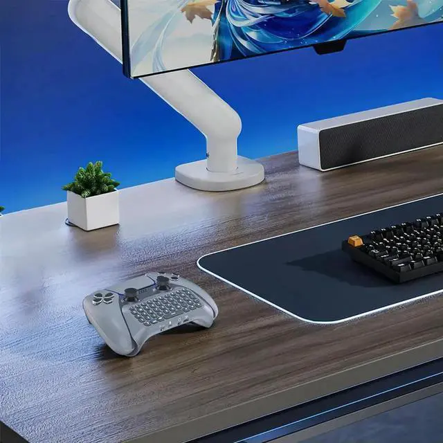 Alt view image 3 of 4 - Gaming Handle Keyboard BT 3.0 3.5mm Wireless Gaming Keypad Handle Built-In Speaker Wireless Controller Chat Pad for PS5 Gamepad