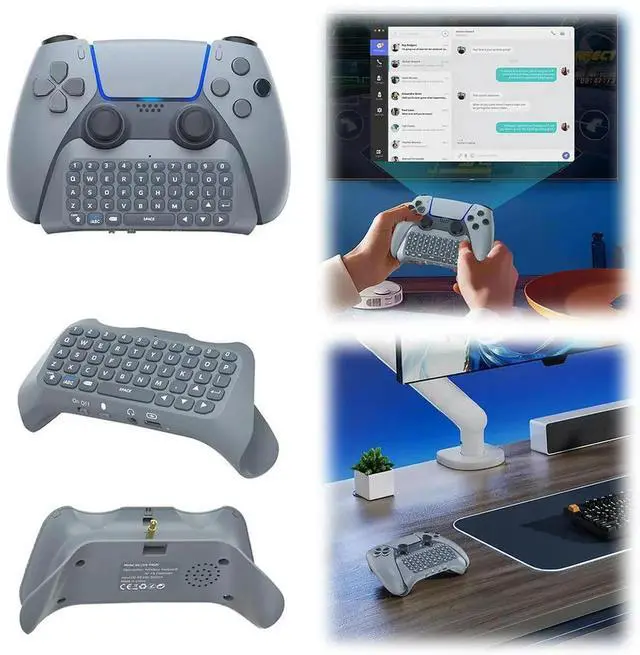 Main image of Gaming Handle Keyboard BT 3.0 3.5mm Wireless Gaming Keypad Handle Built-In Speaker Wireless Controller Chat Pad for PS5 Gamepad