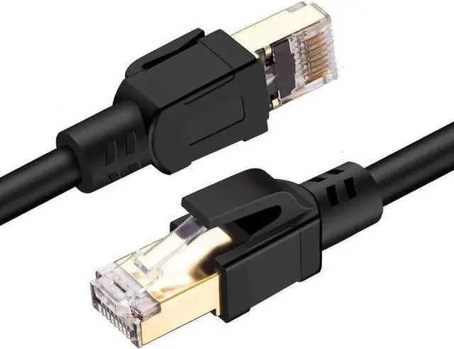 Alt view image 4 of 7 - Cat8 Ethernet Cable, Outdoor&Indoor, 10 ft. Heavy Duty High Speed 26AWG Cat8 LAN Network Cable 40Gbps, 2000Mhz with Gold Plated RJ45 Connector, Weatherproof S/FTP UV Resistant for Router/Gaming/Modem