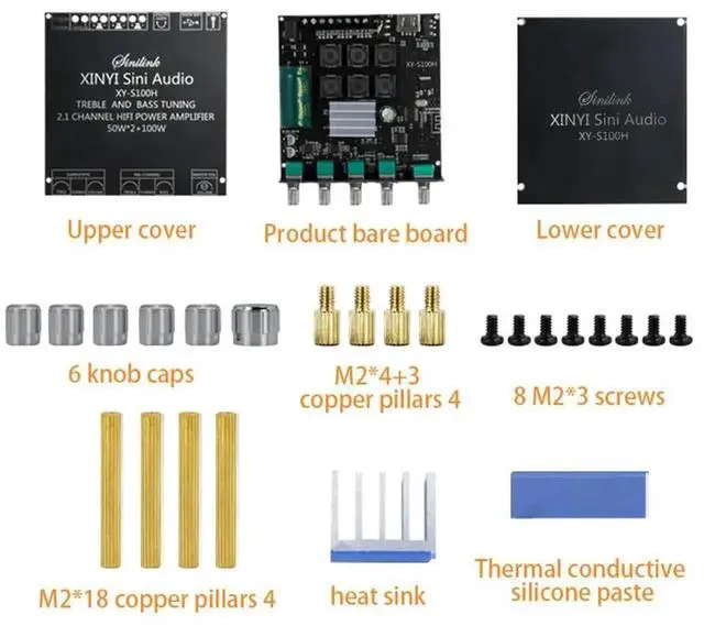 Alt view image 3 of 4 - XY-S100H 50Wx2+100W 2.1 Channel Amplifier Board Channel Audio Stereo Subwoofer Amplifier Board Bluetooth-Compatible