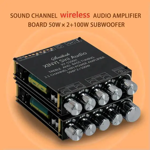 Alt view image 4 of 4 - XY-S100H 50Wx2+100W 2.1 Channel Amplifier Board Channel Audio Stereo Subwoofer Amplifier Board Bluetooth-Compatible