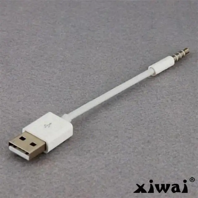 Alt view image 3 of 4 - JAENFONG 3.5mm Male Audio AUX to USB 2.0 A Male adapter Charge Cable for Apple iPod Shuffle 4th Gen