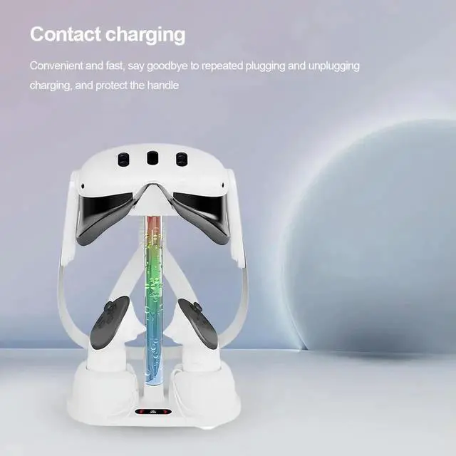 Alt view image 4 of 4 - Display Stand Controller Charger RGB Light Charging Dock Station Non-slip VR Headset Controller Stand for Oculus/Quest 3