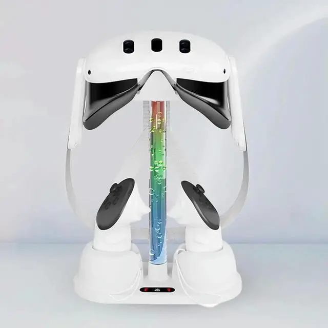 Alt view image 3 of 4 - Display Stand Controller Charger RGB Light Charging Dock Station Non-slip VR Headset Controller Stand for Oculus/Quest 3