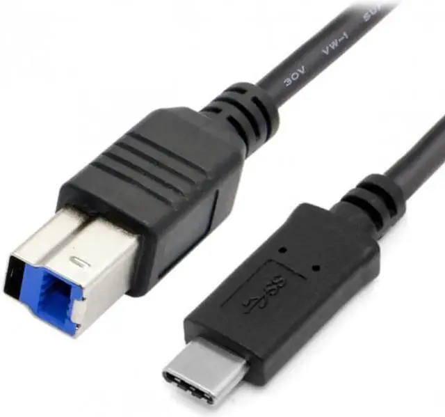 Alt view image 2 of 7 - JAENFONG USB-C USB 3.1 Type C Male Connector to USB Standard B Male Data Cable for MacLaptop Black