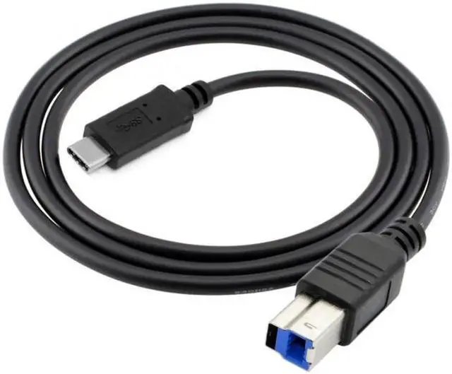 Alt view image 4 of 7 - JAENFONG USB-C USB 3.1 Type C Male Connector to USB Standard B Male Data Cable for MacLaptop Black