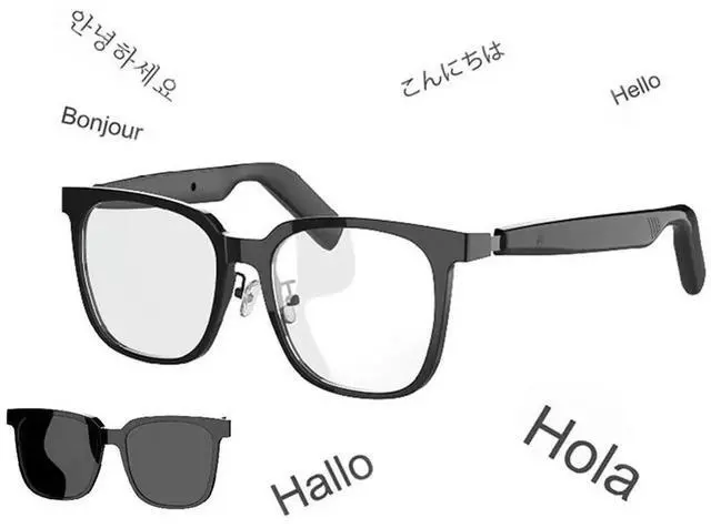 Alt view image 7 of 7 - AI Translate Eyeglasses BT 5.4 Call Portable Music Play Glasses Noise Canceling Wireless Sports Sun Glasses for Men Women