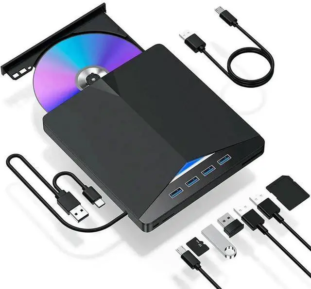 Main image of 7-in-1 USB 3.0 TypeC External Mobile Drive CD DVD Burner High-Speed Plug-and-Play for 11/10/8/7/Linux/ OS