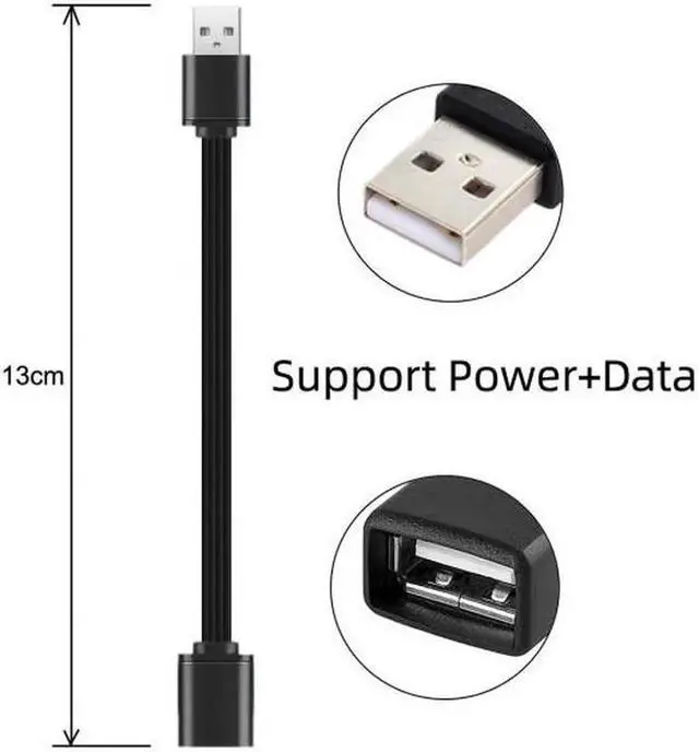 Alt view image 3 of 7 - JAENFONG 13cm USB 2.0 Type-A Male to Type-A Male Female Data Flat Slim FPC Cable for FPVDiskPhone