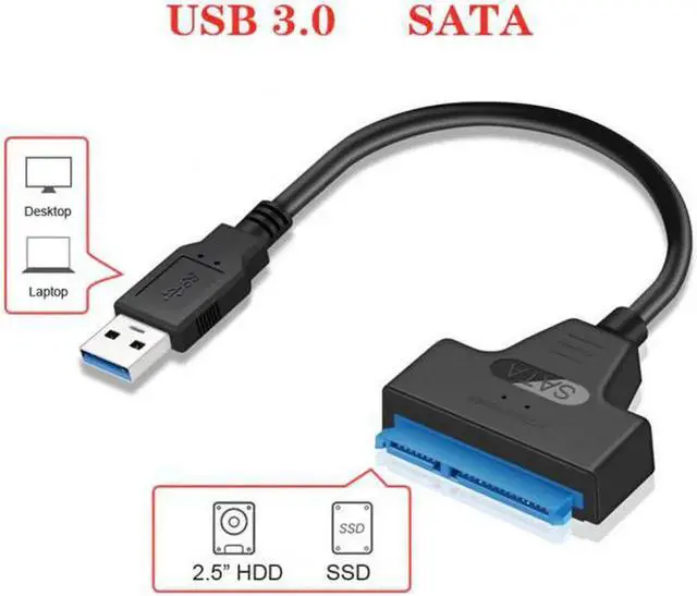 Alt view image 6 of 6 - JAENFONG Super speed 5Gbps USB 3.0 to SATA 22 Pin Adapter Cable for 2.5" Hard disk driver SSD