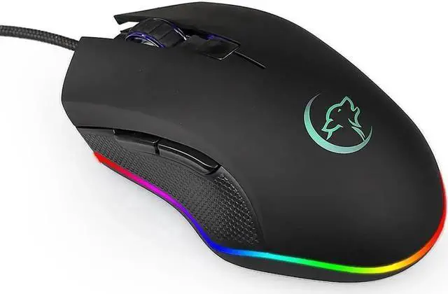 Alt view image 3 of 7 - JAENFONG Wired RGB Gaming Mouse 6 Programmable Buttons 3200 DPI Adjustable Optical Gaming Mouse Ergonomic Mouse