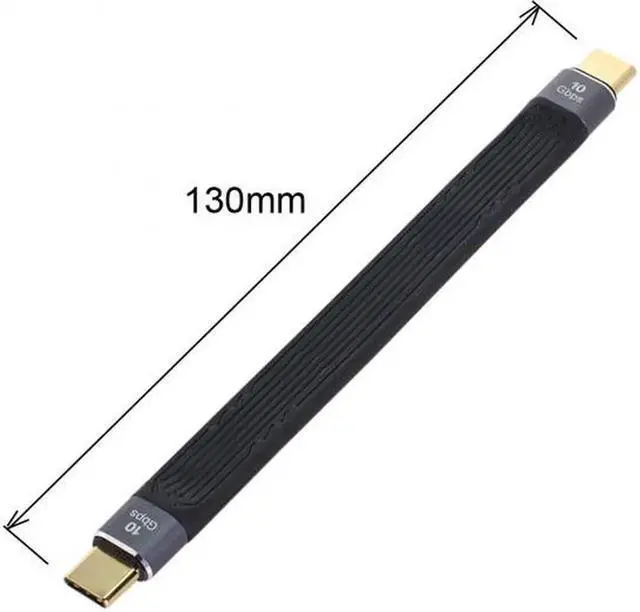 Alt view image 4 of 5 - JAENFONG Type-C USB-C Male to Male USB 3.1 10Gbps Flat Slim FPC Data Cable for LaptopPhone 13cm