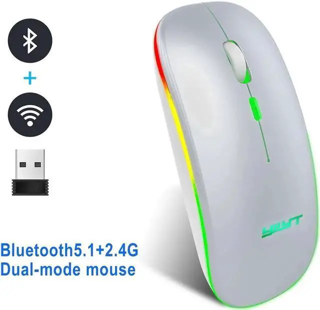 Main image of JAENFONG Rechargeable Silent Wireless Mouse Ergonomic Gaming Mouse Bluetooth + 2.4g Dual Mode Wireless Mouse Computer Mouse Gamer Mice With Backlight For PC Laptop