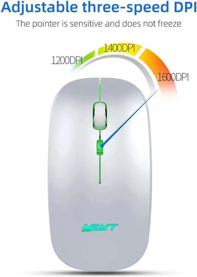 Alt view image 3 of 7 - JAENFONG Rechargeable Silent Wireless Mouse Ergonomic Gaming Mouse Bluetooth + 2.4g Dual Mode Wireless Mouse Computer Mouse Gamer Mice With Backlight For PC Laptop
