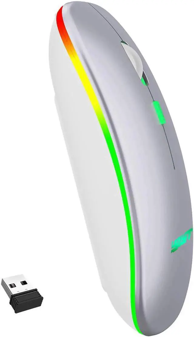 Alt view image 4 of 7 - JAENFONG Rechargeable Silent Wireless Mouse Ergonomic Gaming Mouse Bluetooth + 2.4g Dual Mode Wireless Mouse Computer Mouse Gamer Mice With Backlight For PC Laptop