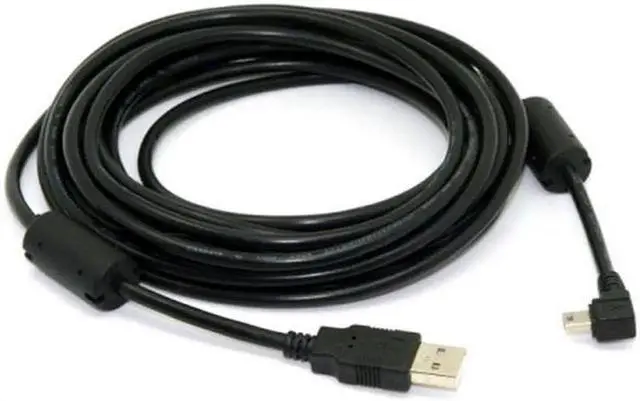 Main image of JAENFONG Mini USB B Type 5pin Male Right Angled 90 Degree to USB 2.0 Male Data Cable 5 Meters with EMI Ferrite Core