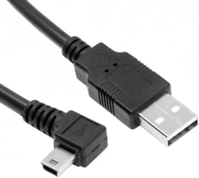 Alt view image 7 of 7 - JAENFONG Mini USB B Type 5pin Male Right Angled 90 Degree to USB 2.0 Male Data Cable 5 Meters with EMI Ferrite Core