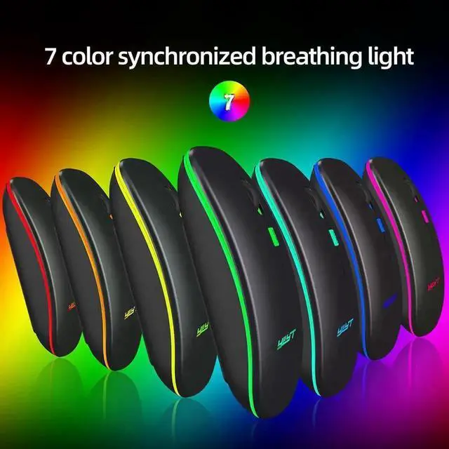 Alt view image 3 of 7 - JAENFONG Rechargeable Silent Wireless Mouse Ergonomic Gaming Mouse Bluetooth + 2.4g Dual Mode Wireless Mouse Computer Mouse Gamer Mice With Backlight For PC Laptop