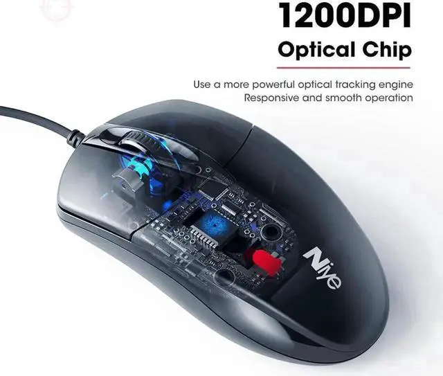 Alt view image 2 of 7 - JAENFONG USB Wired Mouse Gamer Computer Office Gaming Silent USB Mouses 1000 DPI Mice Ergonomic for Macbook Laptop PC Non Slip Mouse Gamer Compatible with PC/Laptop/Desktop (Black)d