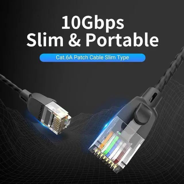 Alt view image 5 of 7 - JAENFONG Ethernet Cable Cat 6 A 10Gbps UTP RJ 45 Slim Ethernet Patch Cable Cat6 A Lan Patch Cord for Modem Cable Ethernet RJ45(6.56ft)