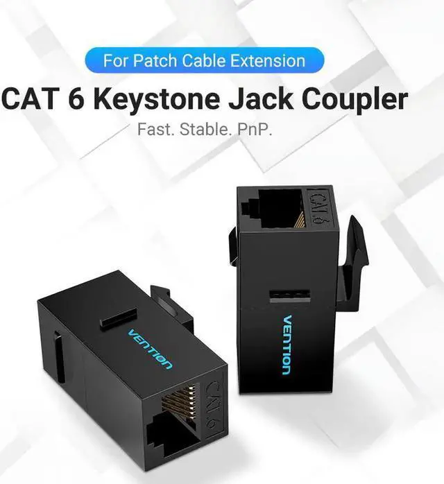 Alt view image 6 of 7 - JAENFONG RJ45 Connector Cat6 Ethernet Adapter Female to Female R J45 8P8C Network Extender Extension Cable for Ethernet Cable Black